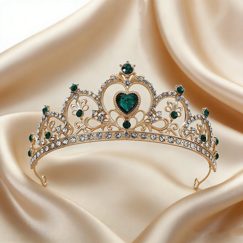Винтажная золотая барочная тиара с прозрачными стразами в форме сердца, элегантная корона принцессы для свадеб, выпускных, конкурсов красоты, косплея
Винтажная золотая барочная тиара с прозрачными стразами в форме сердца, элегантная корона принцессы для свадеб, выпускных, конкурсов красоты, косплея