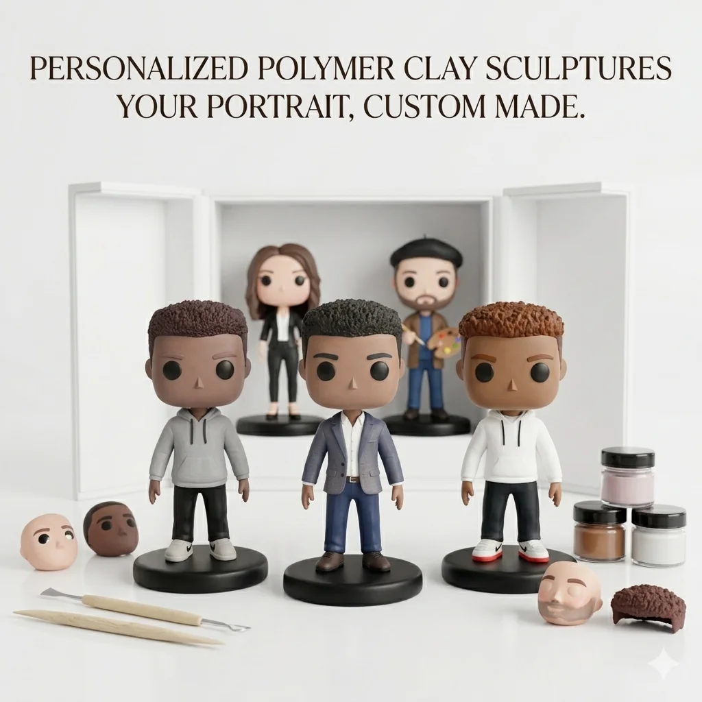 Custom Personalized FunkoPop Style Bobblehead, Handcrafted Clay Portrait Figurine, Unique Birthday Anniversary Gift
Custom Personalized FunkoPop Style Bobblehead, Handcrafted Clay Portrait Figurine, Unique Birthday Anniversary Gift