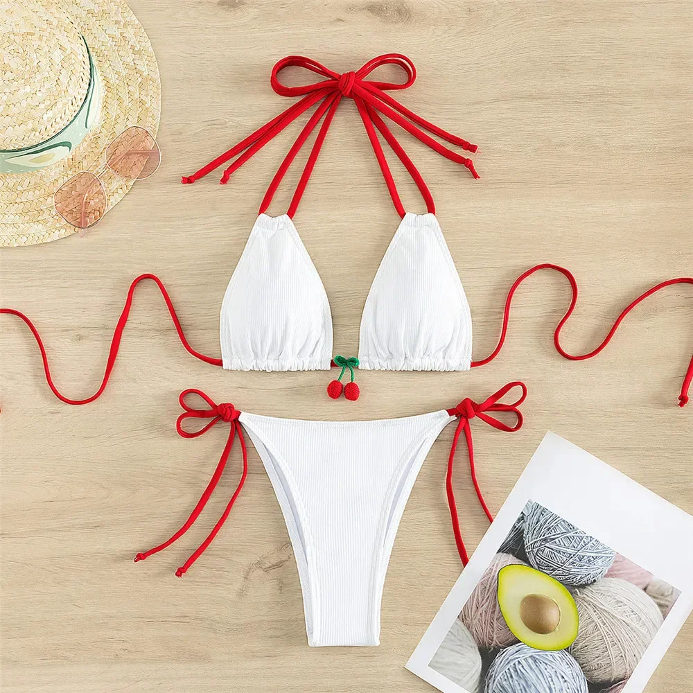 Cherry Micro Bikini Sets Thong Sexy Swimsuit Women String Halter Push Up Swimwear Triangle Bikinis Mujer Bathing Suit Biquinis
Cherry Micro Bikini Sets Thong Sexy Swimsuit Women String Halter Push Up Swimwear Triangle Bikinis Mujer Bathing Suit Biquinis