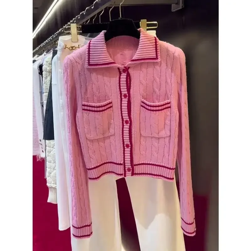 Nice Temperament Knitting Sweater Autumn Fashionable Turn-down Collar Knitting Cardigan New Ladies Simplicity Buttons Top Tee
Nice Temperament Knitting Sweater Autumn Fashionable Turn-down Collar Knitting Cardigan New Ladies Simplicity Buttons Top Tee