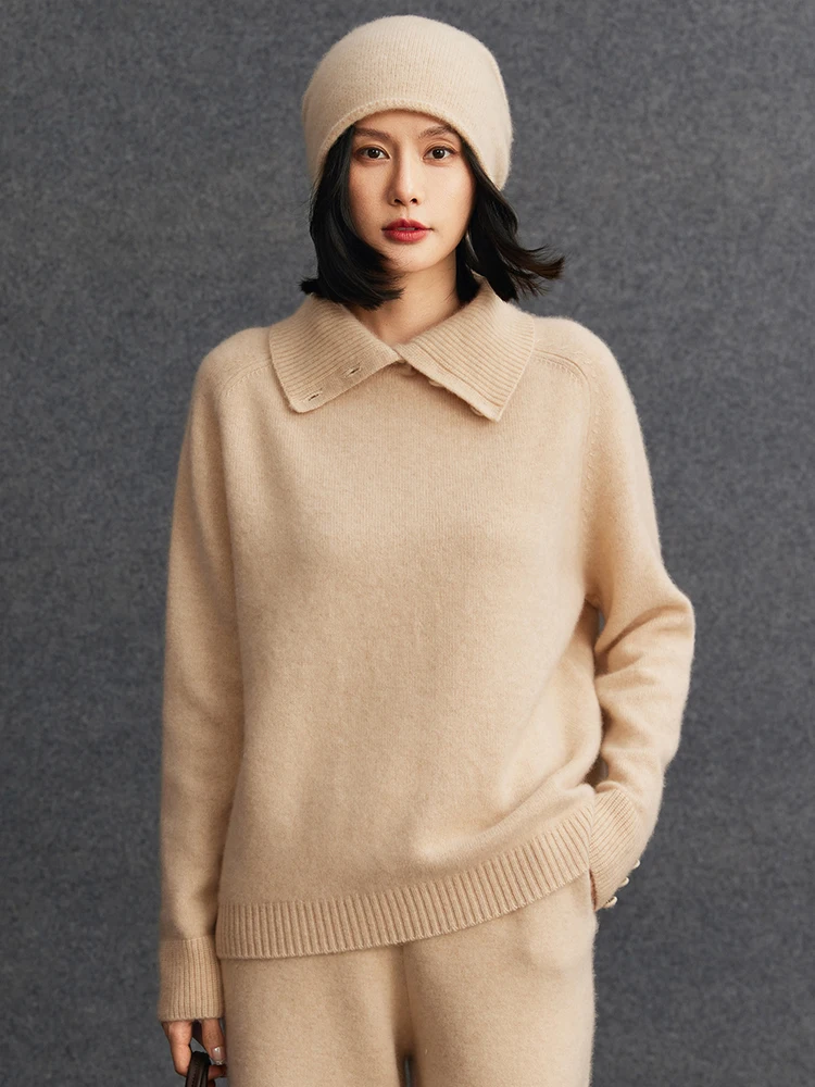 Fashion Women's 100% Cashmere Pullover Turn down Collar Sweater Spring Autumn Winter Cashmere Knitwear Casual Clothing Tops
Fashion Women's 100% Cashmere Pullover Turn down Collar Sweater Spring Autumn Winter Cashmere Knitwear Casual Clothing Tops