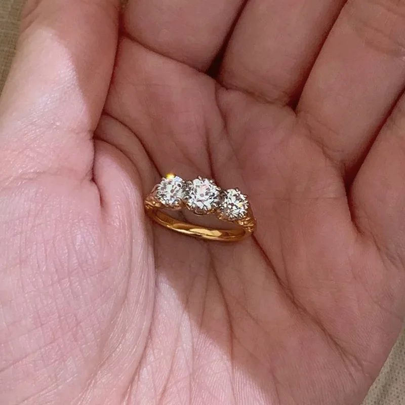 New S925 Silver Ring Classic Three Stone Diamond Moissanite Double Color Ring Light Luxury Wedding Jewelry
New S925 Silver Ring Classic Three Stone Diamond Moissanite Double Color Ring Light Luxury Wedding Jewelry