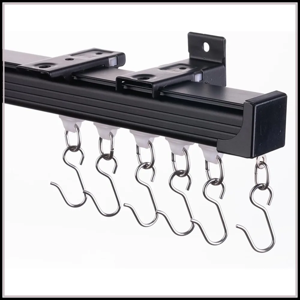 Adjustable Ceiling Curtain Track, 3-12ft Aluminum Rail with Roller Hooks, Black
Adjustable Ceiling Curtain Track, 3-12ft Aluminum Rail with Roller Hooks, Black