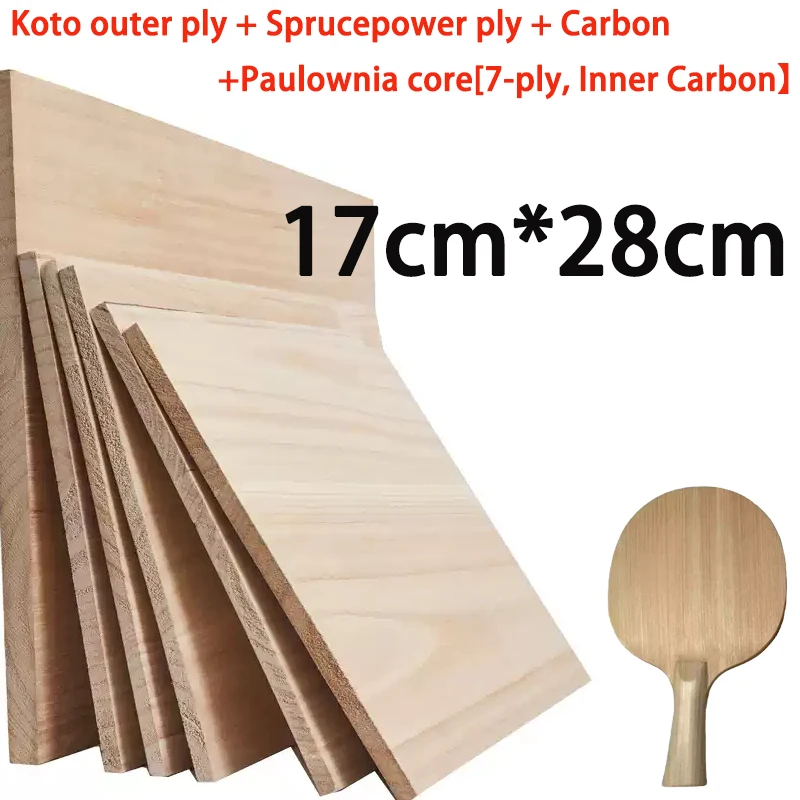 17cm*28cm DIY Table Tennis Blade Wood 7ply Koto Spruce Power Carbon Paulownia Core Professional Ping Pong Racket Accessories
17cm*28cm DIY Table Tennis Blade Wood 7ply Koto Spruce Power Carbon Paulownia Core Professional Ping Pong Racket Accessories