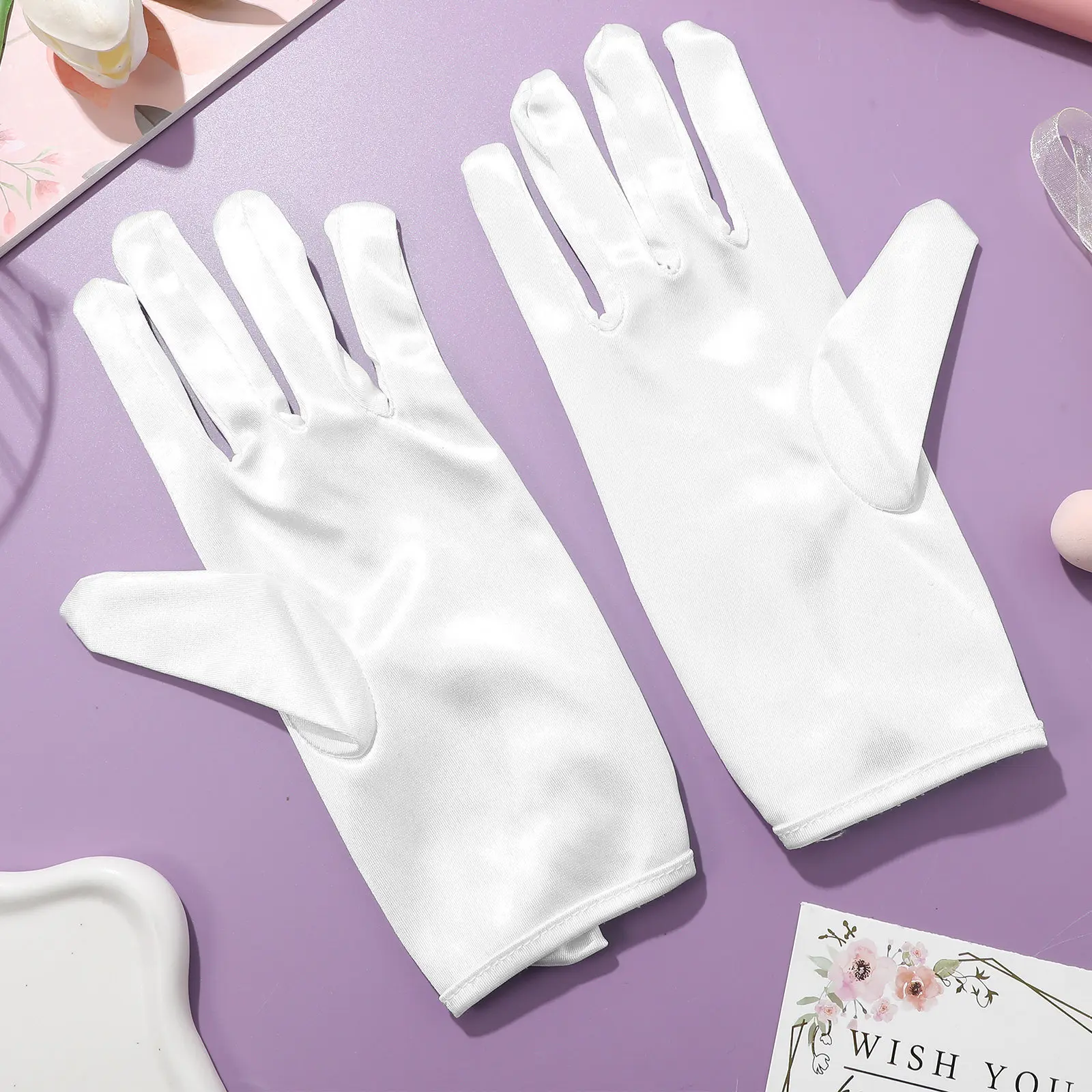 1Pair Bridal Satin Gloves Wedding Lightweight Wrist Length Elegant Prom Dress Gloves Party Evening Tea Accessories
1Pair Bridal Satin Gloves Wedding Lightweight Wrist Length Elegant Prom Dress Gloves Party Evening Tea Accessories