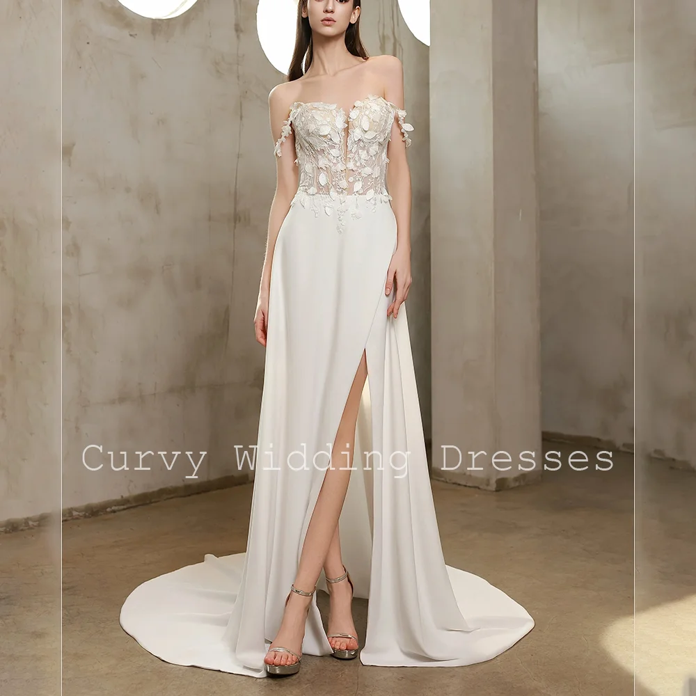 Curvy High Fashion Strapless Floral Lace Illusion Satin Mermaid Wedding Dresses for Women High Thigh Slit Customized 2026
Curvy High Fashion Strapless Floral Lace Illusion Satin Mermaid Wedding Dresses for Women High Thigh Slit Customized 2026