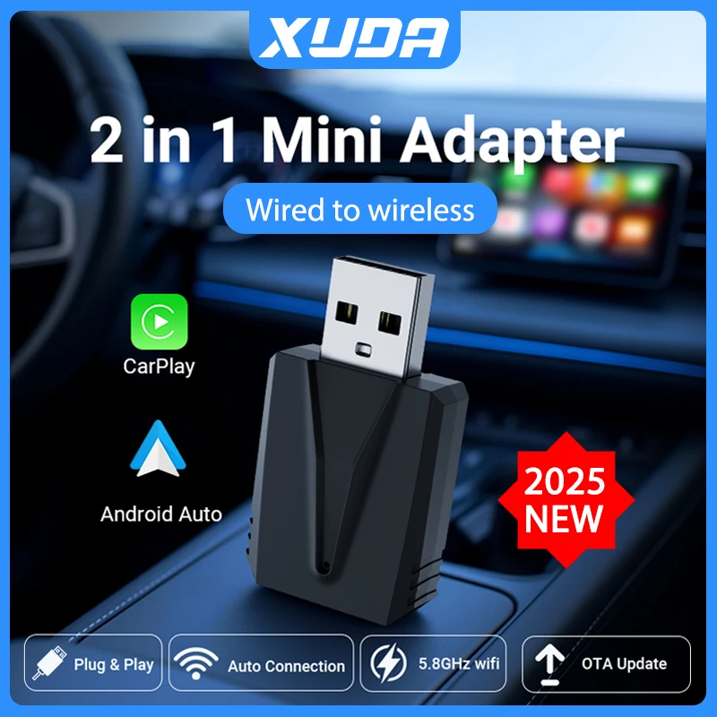 XUDA NEW Мини-адаптер проводного к беспроводному CarPlay и Android Auto 2в1 подходит для 99% оригинальных автомобилей с проводным carplay/авто
XUDA NEW Мини-адаптер проводного к беспроводному CarPlay и Android Auto 2в1 подходит для 99% оригинальных автомобилей с проводным carplay/авто
