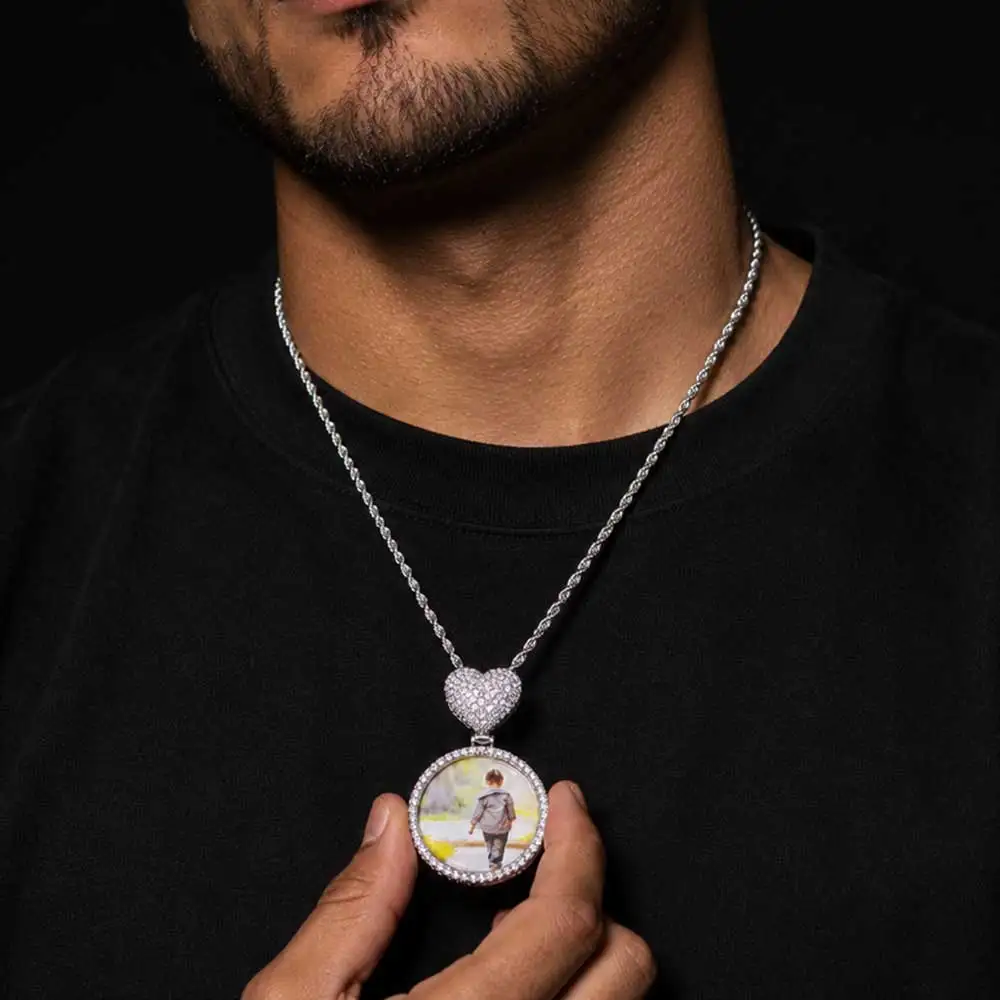 ESKEEM Custom Heart Bail Circle Chain Photo Pendant Necklace DIY Iced Out 35mm Photo Frame Pendant Hip Hop Necklace Jewelry
ESKEEM Custom Heart Bail Circle Chain Photo Pendant Necklace DIY Iced Out 35mm Photo Frame Pendant Hip Hop Necklace Jewelry