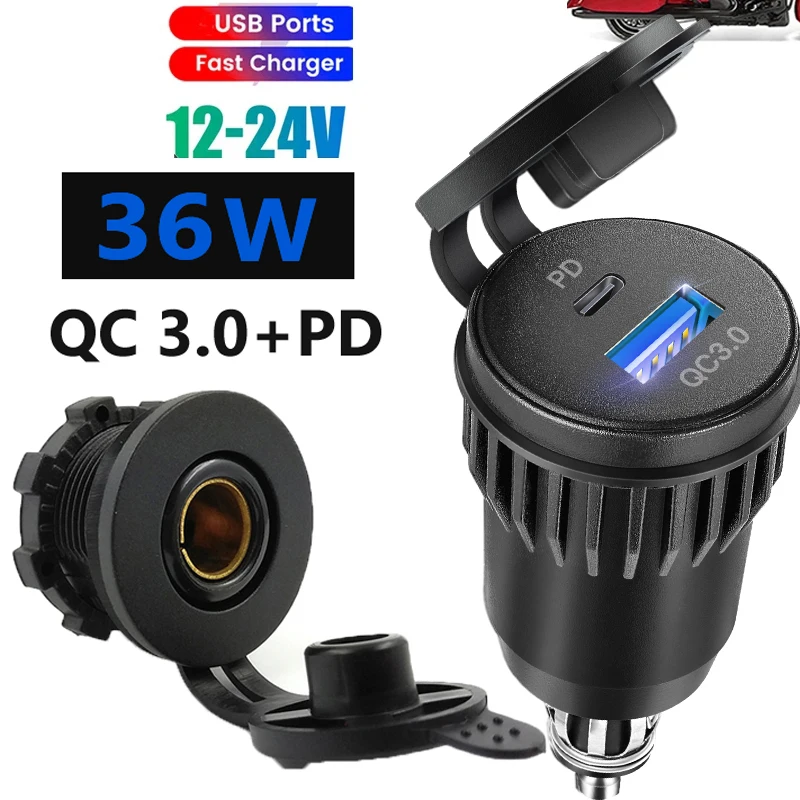 12V/24V USB C Car Charger Socket USB Outlets PD & 18W QC3.0 Car Socket Adapter for 12V 24V Car Truck Motorcycle boat marine
12V/24V USB C Car Charger Socket USB Outlets PD & 18W QC3.0 Car Socket Adapter for 12V 24V Car Truck Motorcycle boat marine