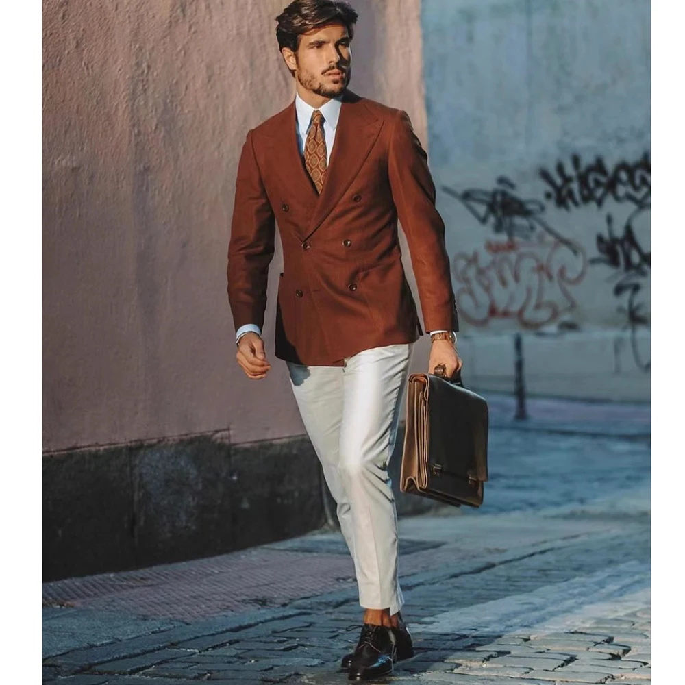 2023 New Men Suits Orange Peak Lapel Business Casual Formal Costume Homme Double Breasted Slim Fit 2 Pcs Set Jacket Pants
2023 New Men Suits Orange Peak Lapel Business Casual Formal Costume Homme Double Breasted Slim Fit 2 Pcs Set Jacket Pants