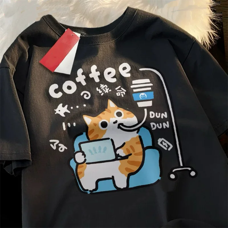 Мужская футболка ZAZOMDE с коротким рукавом и принтом кофе и кота в городском стиле, хлопковая дышащая летняя модная футболка премиум-класса
Мужская футболка ZAZOMDE с коротким рукавом и принтом кофе и кота в городском стиле, хлопковая дышащая летняя модная футболка премиум-класса