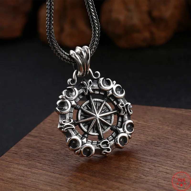 Genuine S925 Sterling Silver Charms Pendants for Women Men New Fashion Relief Hollow Star Sea Compass Punk Jewelry Wholesale
Genuine S925 Sterling Silver Charms Pendants for Women Men New Fashion Relief Hollow Star Sea Compass Punk Jewelry Wholesale