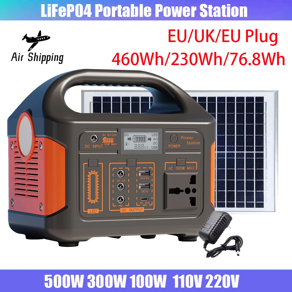 100W500W/300W 460Wh/230Wh/76Wh LiFePO4 Portable Power Station Mobile Power Supply Solar Generator Built-in BMS 220V for Camping
100W500W/300W 460Wh/230Wh/76Wh LiFePO4 Portable Power Station Mobile Power Supply Solar Generator Built-in BMS 220V for Camping