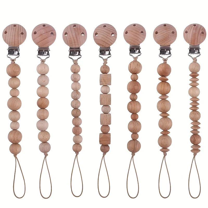Round Beech Baby Pacifier Clip Wooden Round Beads Anti-Drop Baby Nipple Chain Dummy Holder Soothe Nursing Teething Toy
Round Beech Baby Pacifier Clip Wooden Round Beads Anti-Drop Baby Nipple Chain Dummy Holder Soothe Nursing Teething Toy
