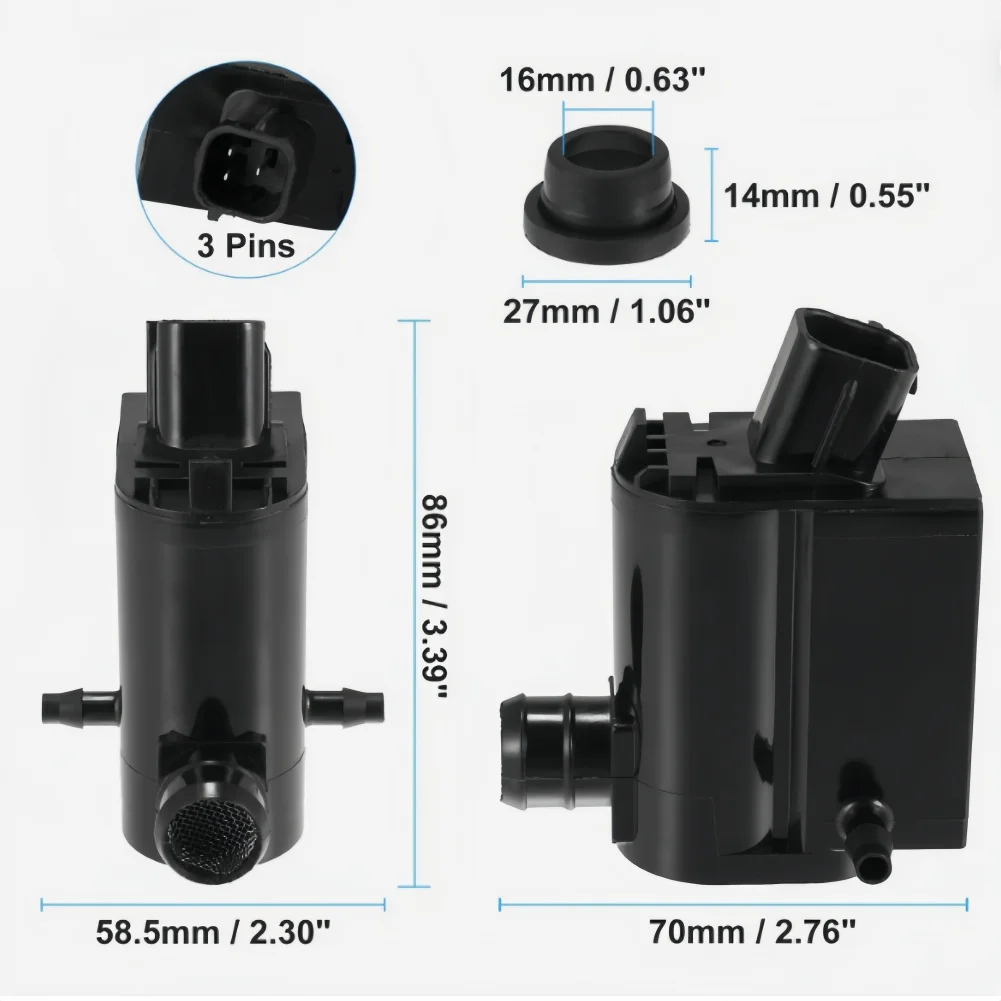 Windshield Washer Motor Pump for Hyundai and For Kia Vehicles Including For Accent Elantra GT Tucson Forte Rio For Sorento
Windshield Washer Motor Pump for Hyundai and For Kia Vehicles Including For Accent Elantra GT Tucson Forte Rio For Sorento