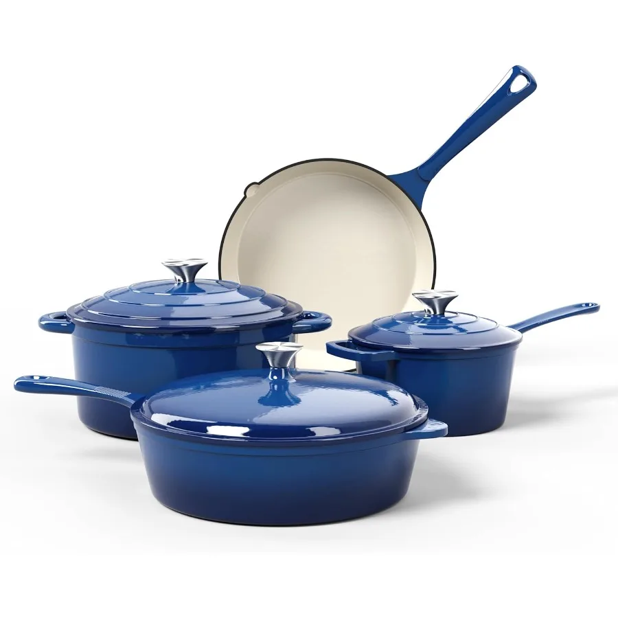 7Pcs Enameled Cast Iron Cookware Sets Non Toxic Pots and Pans Set Non Stick Blue Induction Cookware Sets PFOAandPFAS Free
7Pcs Enameled Cast Iron Cookware Sets Non Toxic Pots and Pans Set Non Stick Blue Induction Cookware Sets PFOAandPFAS Free