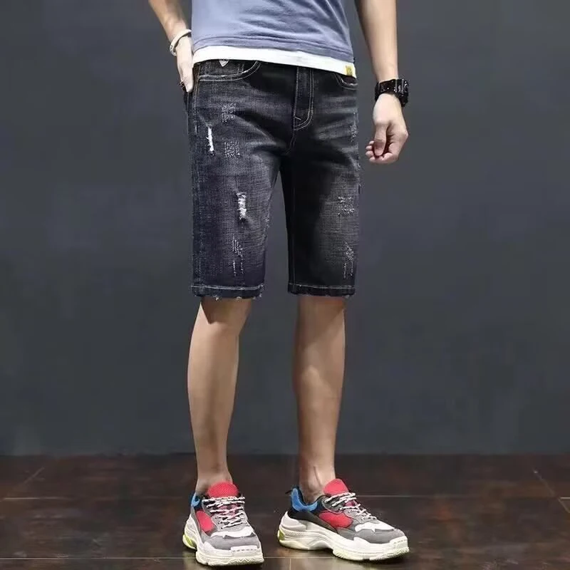New Men Summer Comfortable Versatile Ripped Jeans Male High Quality Loose Straight Short Pants Youth Popular Black Denim Shorts
New Men Summer Comfortable Versatile Ripped Jeans Male High Quality Loose Straight Short Pants Youth Popular Black Denim Shorts