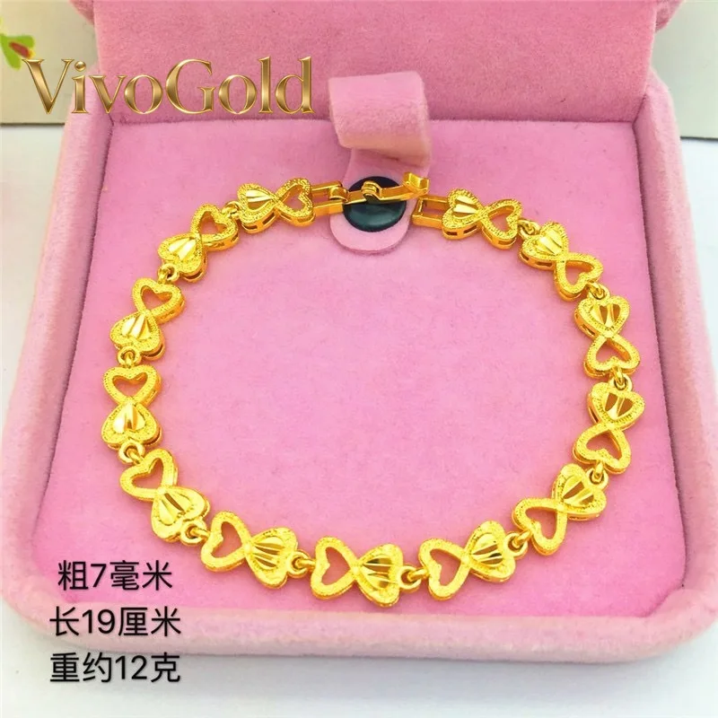 VivoGoldFashion 24K gold love bracelet with bead tassel, real gold 999 bracelet, heart bracelet, women's wedding gold jewelry ac
VivoGoldFashion 24K gold love bracelet with bead tassel, real gold 999 bracelet, heart bracelet, women's wedding gold jewelry ac