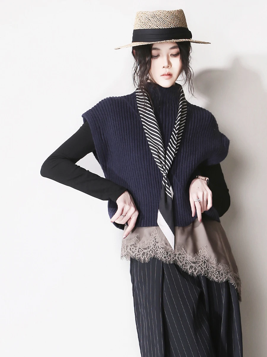 Loose F23 ort Sve Knitted Vest High Waist Turtlene Layering Sle Cuffed oulder Drop oulder Top for Women
Loose F23 ort Sve Knitted Vest High Waist Turtlene Layering Sle Cuffed oulder Drop oulder Top for Women