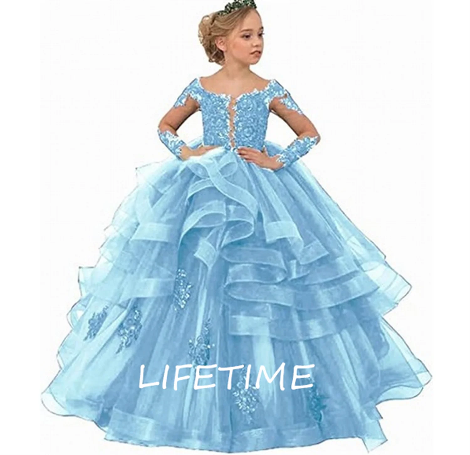 Sheer Long Sleeve Scoop Tiered Kids Black Flower Girl Dress For Wedding Sequin Lace First Communion Ruffle Tulle Princess Gown
Sheer Long Sleeve Scoop Tiered Kids Black Flower Girl Dress For Wedding Sequin Lace First Communion Ruffle Tulle Princess Gown