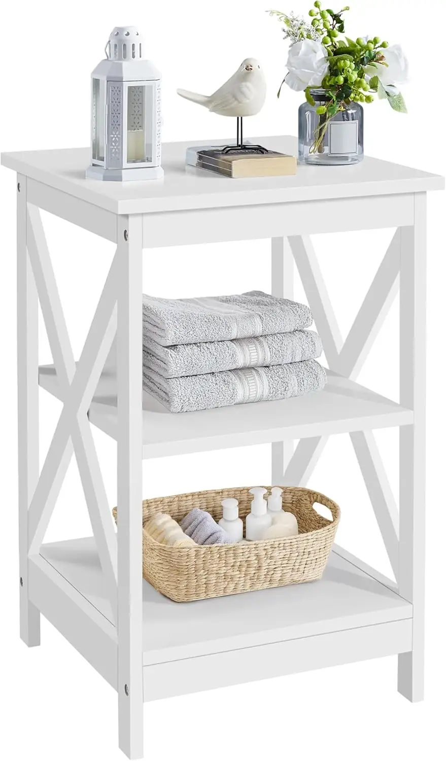 3 Tier Sofa Side End Table with Shelf, X Shaped Sturdy Large Chair Side Snack Table for Living Room, Display Unit Organizer,
3 Tier Sofa Side End Table with Shelf, X Shaped Sturdy Large Chair Side Snack Table for Living Room, Display Unit Organizer,