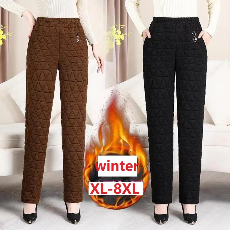 Winter Women Cotton Pants 2023 New Solid Elastic High Waist Casual Pants Middle-aged Female Thicke Warm Straight Pants XL-8XL
Winter Women Cotton Pants 2023 New Solid Elastic High Waist Casual Pants Middle-aged Female Thicke Warm Straight Pants XL-8XL