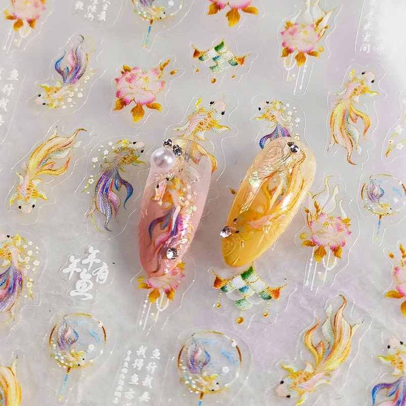 Colorful Goldfish Lucky Koi Flowers Yellow Red Fish Summer Beach Sea Aurora Self Adhesive Nail Art Stickers Manicure Tool Decals
Colorful Goldfish Lucky Koi Flowers Yellow Red Fish Summer Beach Sea Aurora Self Adhesive Nail Art Stickers Manicure Tool Decals