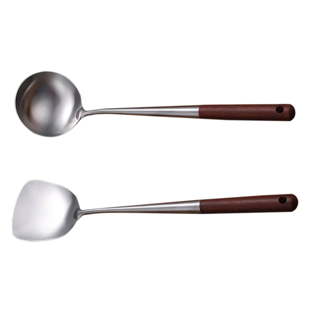 Stainless Steel Spatula Set Long H Cooking Utensils Spoon Ladle Wood Shovel Kitchen Ware Practical Storage Design
Stainless Steel Spatula Set Long H Cooking Utensils Spoon Ladle Wood Shovel Kitchen Ware Practical Storage Design