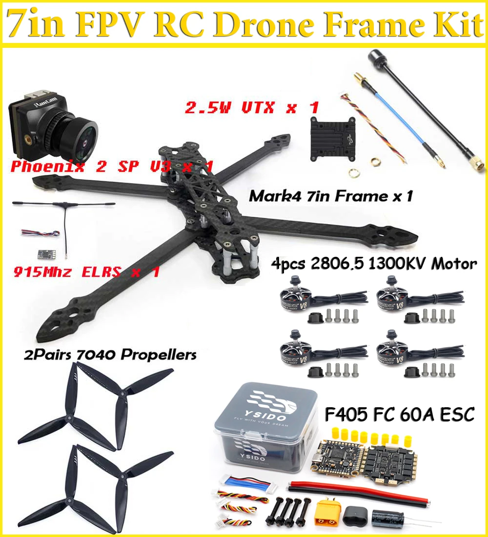 MARK4 7-дюймовый комплект рамы гоночного дрона FPV F405 FC 60A ESC Stack 2806.5 Бесщеточный двигатель 7040 Пропеллер 2,5 Вт VTX Камера 915 МГц ELRS
MARK4 7-дюймовый комплект рамы гоночного дрона FPV F405 FC 60A ESC Stack 2806.5 Бесщеточный двигатель 7040 Пропеллер 2,5 Вт VTX Камера 915 МГц ELRS
