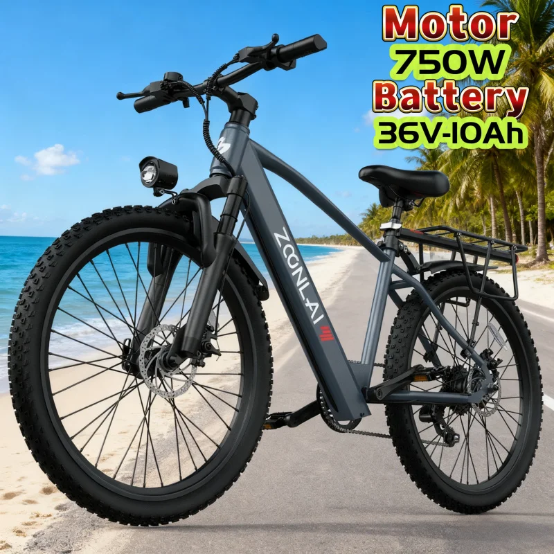 New 26-inch adult electric bicycle 750W motor urban commuter electric bicycle 36V-10AH lithium battery mountain E-BIKE
New 26-inch adult electric bicycle 750W motor urban commuter electric bicycle 36V-10AH lithium battery mountain E-BIKE