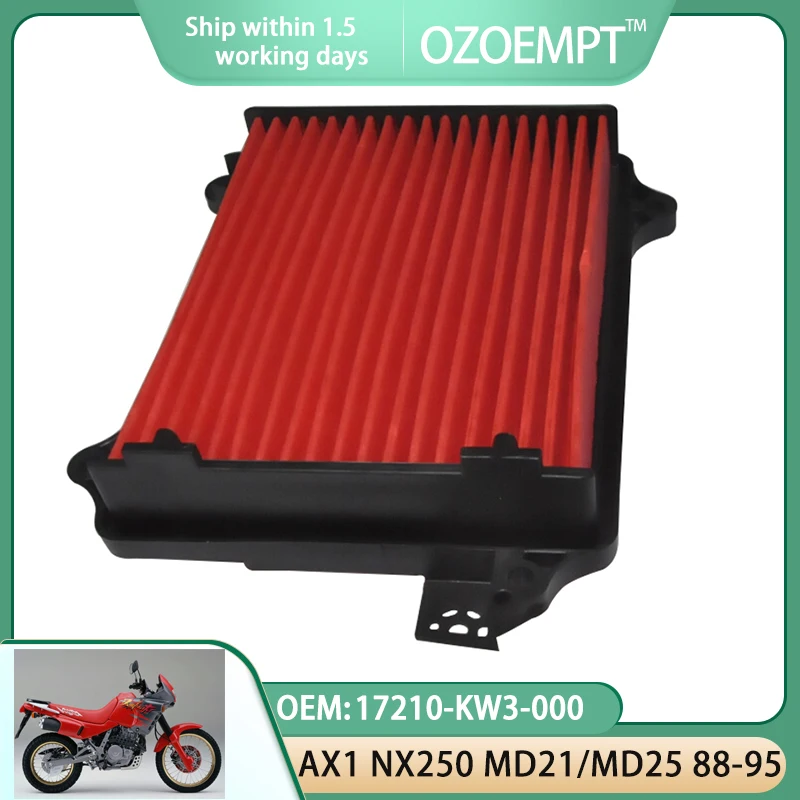 Воздушный фильтр для мотоцикла OZOEMPT, подходит для AX1 NX250 MD21/MD25 88-95 OEM:17210-KW3-000
Воздушный фильтр для мотоцикла OZOEMPT, подходит для AX1 NX250 MD21/MD25 88-95 OEM:17210-KW3-000
