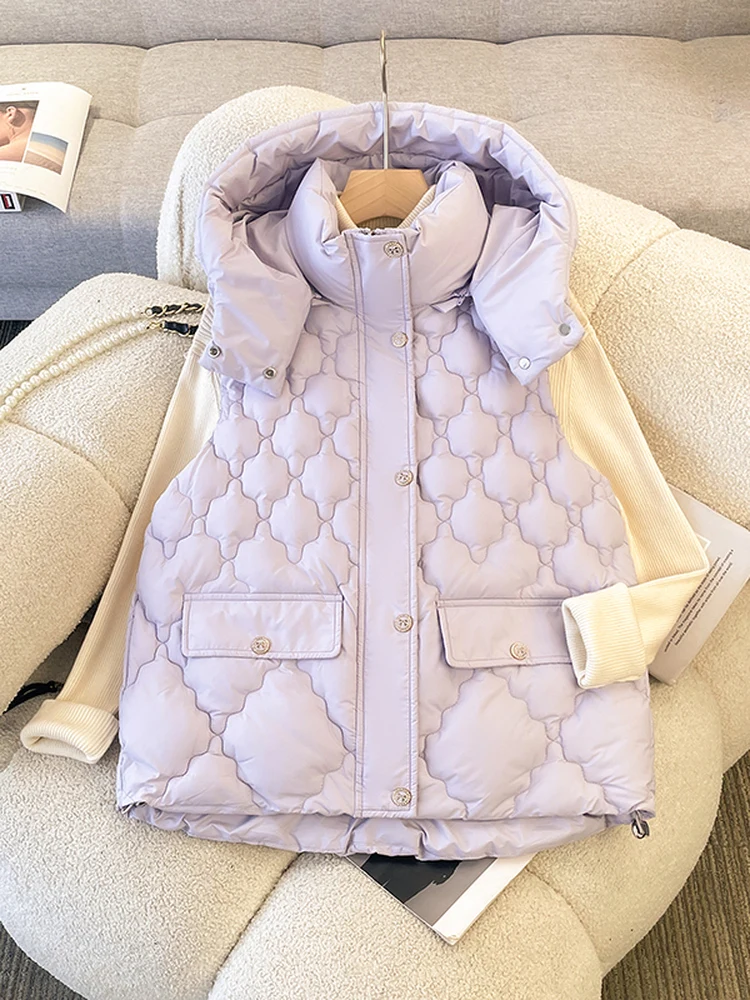 Женский жилет со съемным капюшоном, осенне-зимний, новый, повседневный, универсальный, из хлопка и полиэстера, на молнии, с дизайнерскими карманами
Женский жилет со съемным капюшоном, осенне-зимний, новый, повседневный, универсальный, из хлопка и полиэстера, на молнии, с дизайнерскими карманами