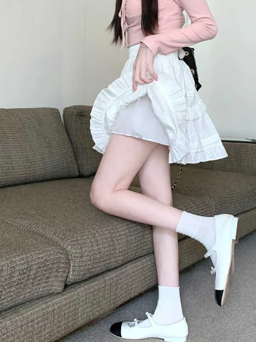Ballet Style White Puffy Half Skirt Women Summer plus Size Anti-Light High Waist Slim A-Line Short Skirt Sweet College Casual
Ballet Style White Puffy Half Skirt Women Summer plus Size Anti-Light High Waist Slim A-Line Short Skirt Sweet College Casual