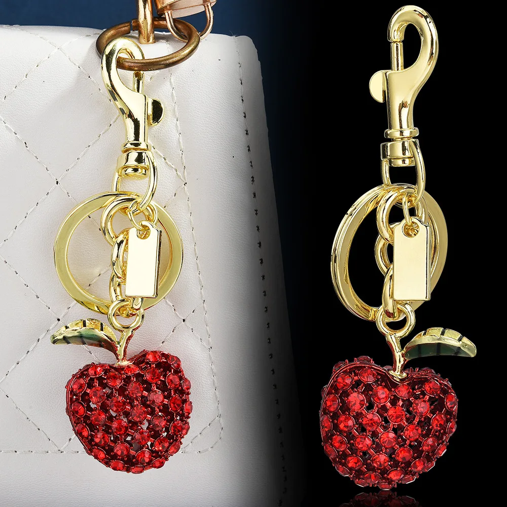 New metal keychain, cute fruit diamond-encrusted apple keychain, pendant, bag keychain ring
New metal keychain, cute fruit diamond-encrusted apple keychain, pendant, bag keychain ring