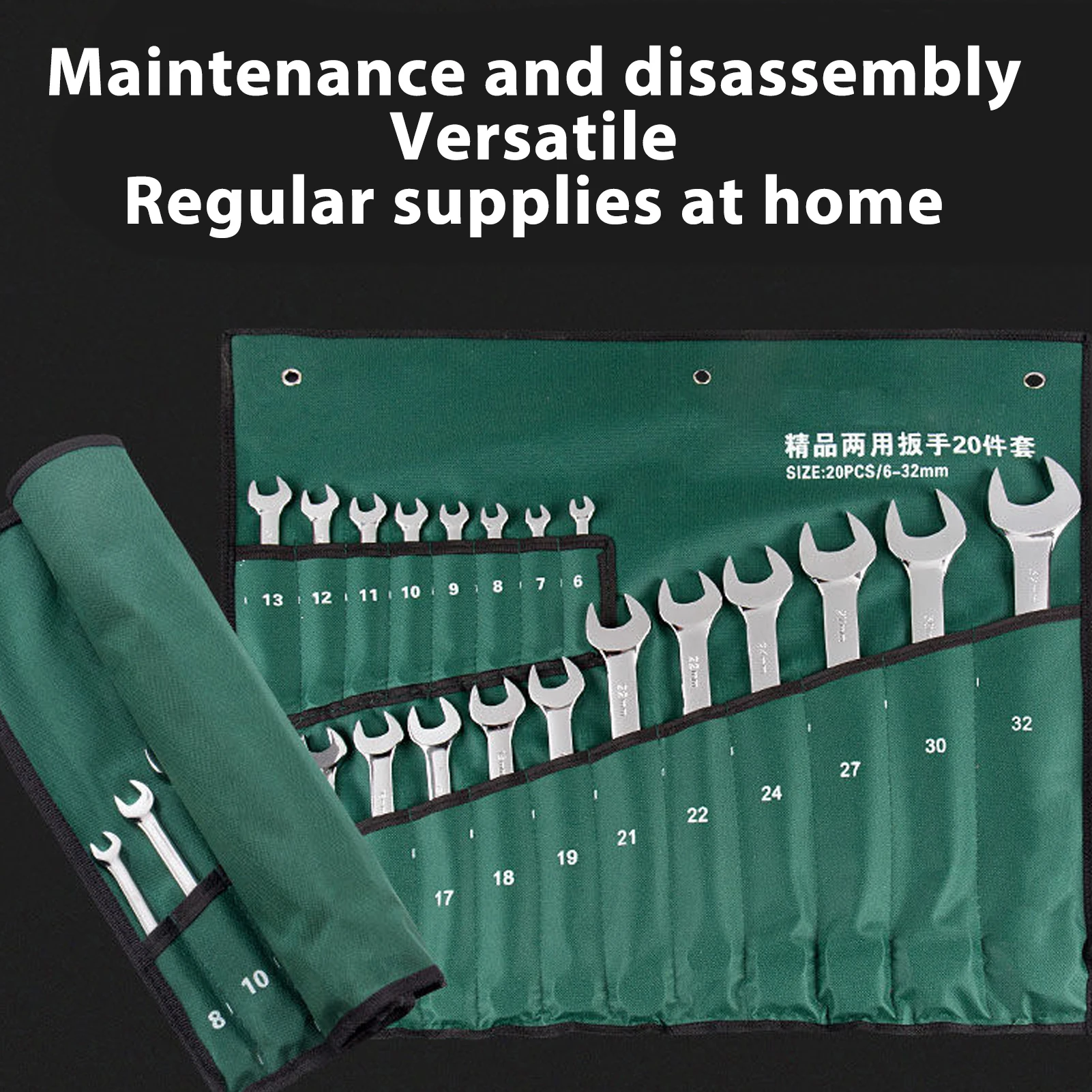 20Pcs Combination Wrench Set Metric 6-32mm CRV Steel Chrome Plated Dual End Open End and Box End Hand Tool for Mechanics
20Pcs Combination Wrench Set Metric 6-32mm CRV Steel Chrome Plated Dual End Open End and Box End Hand Tool for Mechanics