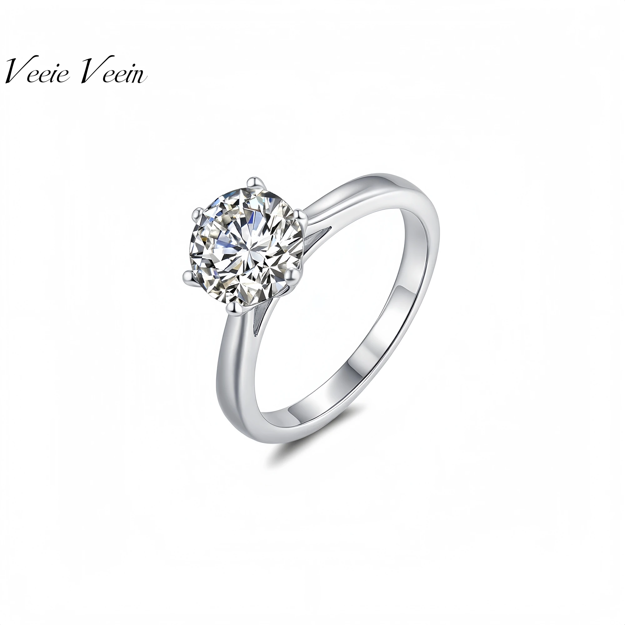 Veeie Veein Элитный бренд Высокое качество 1-2-3 карата Инкрустация когтями Муассанит Сертификат GRA Кольцо Ювелирные изделия из стерлингового серебра S925 
Veeie Veein Элитный бренд Высокое качество 1-2-3 карата Инкрустация когтями Муассанит Сертификат GRA Кольцо Ювелирные изделия из стерлингового серебра S925