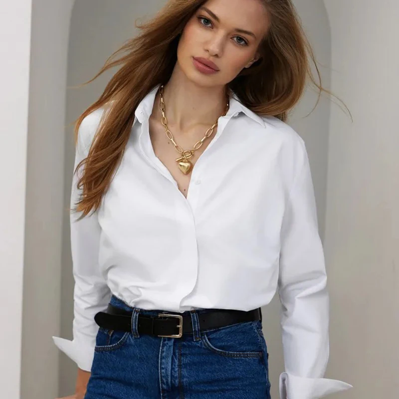 Elegant Turn Down Collar White Shirt Women 2025 Long Sleeve Solid Formal Office Blouse Woman Fashion Conceal Button Up Shirts
Elegant Turn Down Collar White Shirt Women 2025 Long Sleeve Solid Formal Office Blouse Woman Fashion Conceal Button Up Shirts