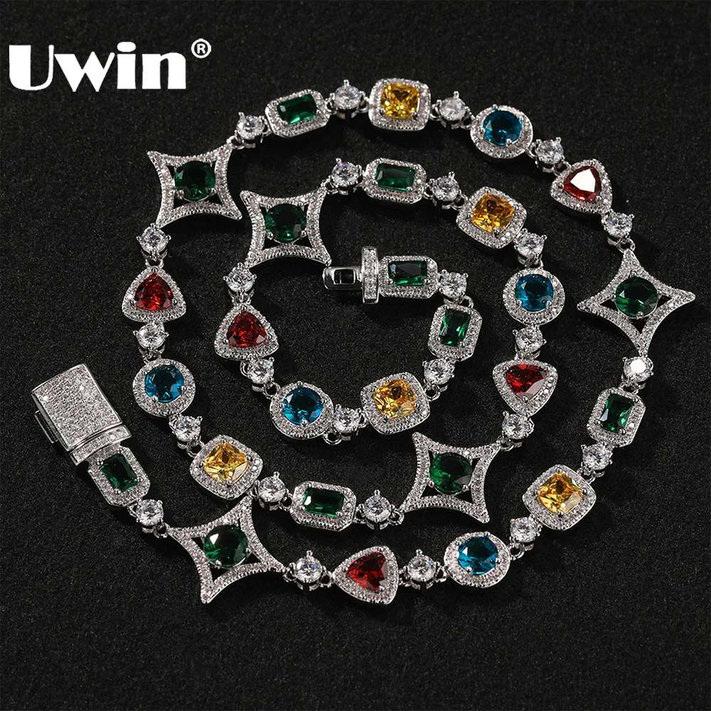 UWIN Iced Out Rainbow Necklace for Women Heart/Star/Square Gemstones Link Chain Bracelets Fashion Hip Hop Jewelry
UWIN Iced Out Rainbow Necklace for Women Heart/Star/Square Gemstones Link Chain Bracelets Fashion Hip Hop Jewelry