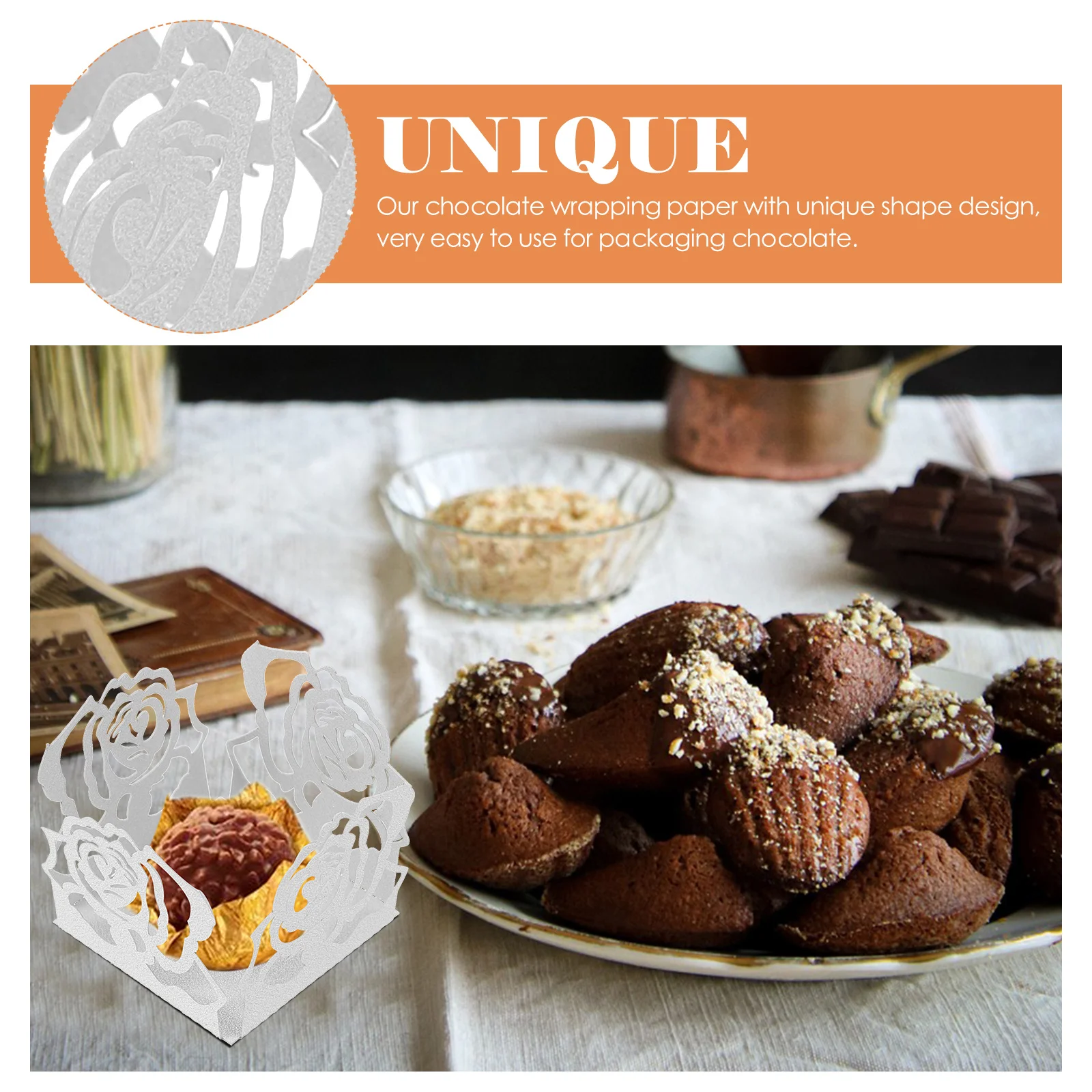 50Pcs Chocolate Packaging Trays Elegant Lace Pattern Paper Cups for Gift Wrapping Baking Decoration Candy Storage Supplies
50Pcs Chocolate Packaging Trays Elegant Lace Pattern Paper Cups for Gift Wrapping Baking Decoration Candy Storage Supplies