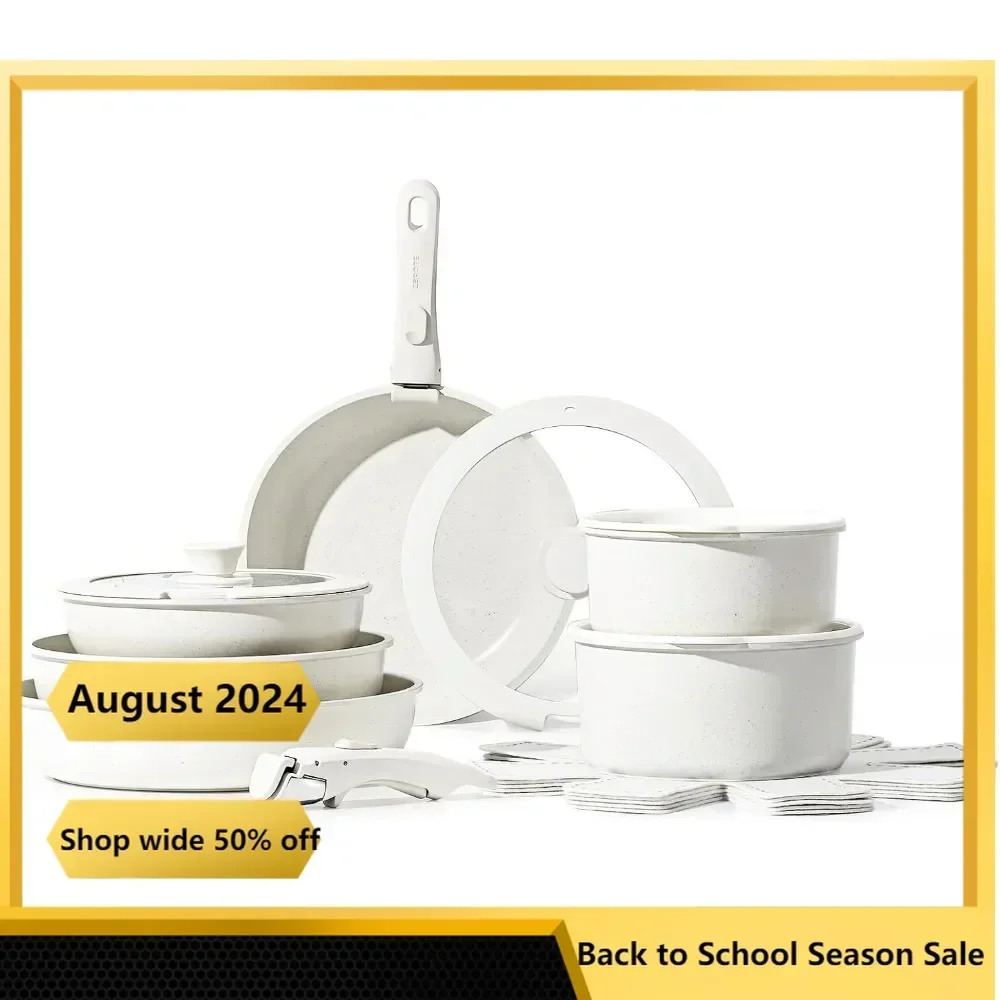 17pcs Pots and Pans Set Detachable HandleIn duction with Removable Handle Oven Safe Frying Pan Set Outdoor Tableware Supplies
17pcs Pots and Pans Set Detachable HandleIn duction with Removable Handle Oven Safe Frying Pan Set Outdoor Tableware Supplies