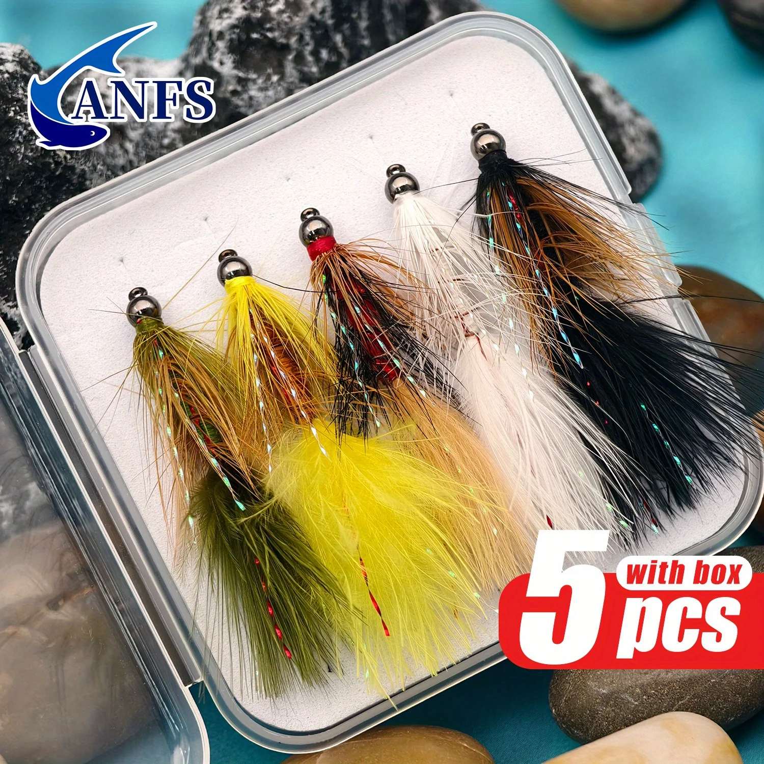 Металлический шерстяной баггер ANFS, 5 шт., разные цвета, растяжки, мушки для ловли нахлыстом с коробкой для хранения щуки, форели, лосося
Металлический шерстяной баггер ANFS, 5 шт., разные цвета, растяжки, мушки для ловли нахлыстом с коробкой для хранения щуки, форели, лосося
