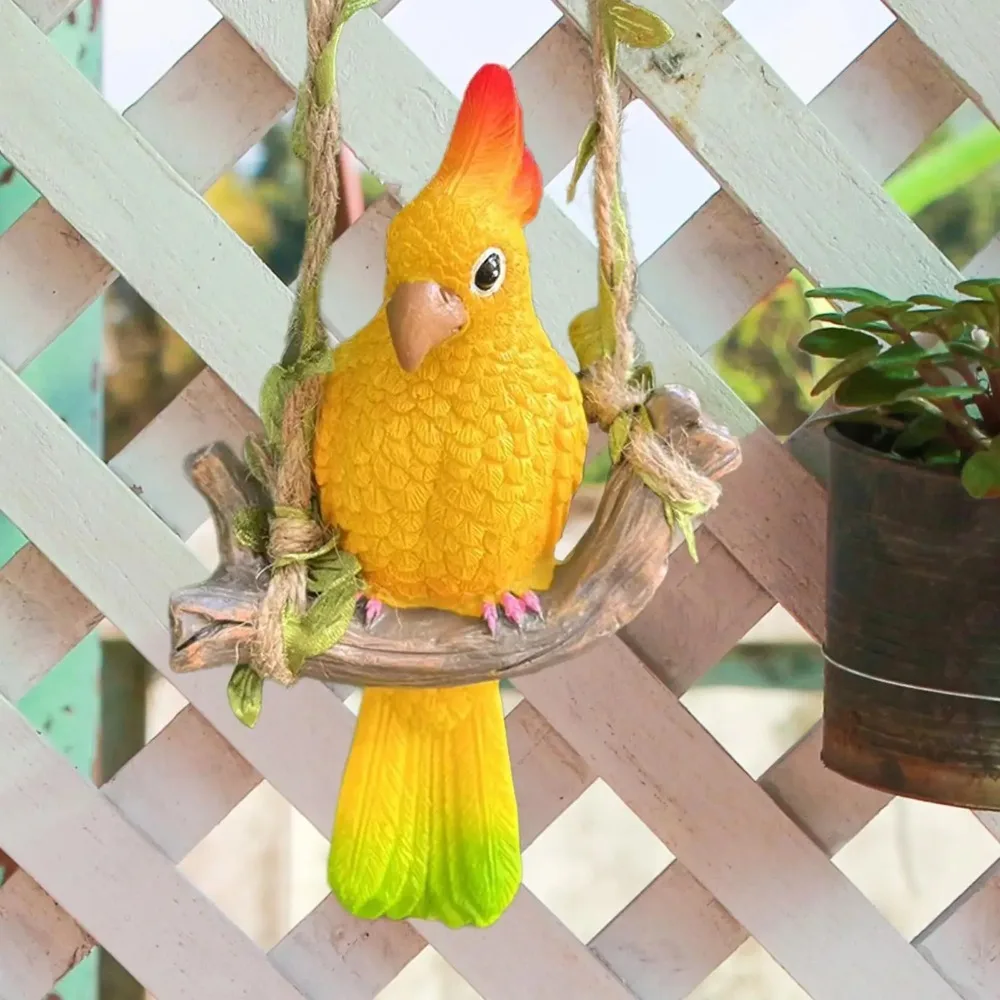 Cute Hanging Swing Parrot Figurine Resin Elegant Parrot Statue Ornament Chinese Style Exquisite Bird Sculpture Home Decoration
Cute Hanging Swing Parrot Figurine Resin Elegant Parrot Statue Ornament Chinese Style Exquisite Bird Sculpture Home Decoration