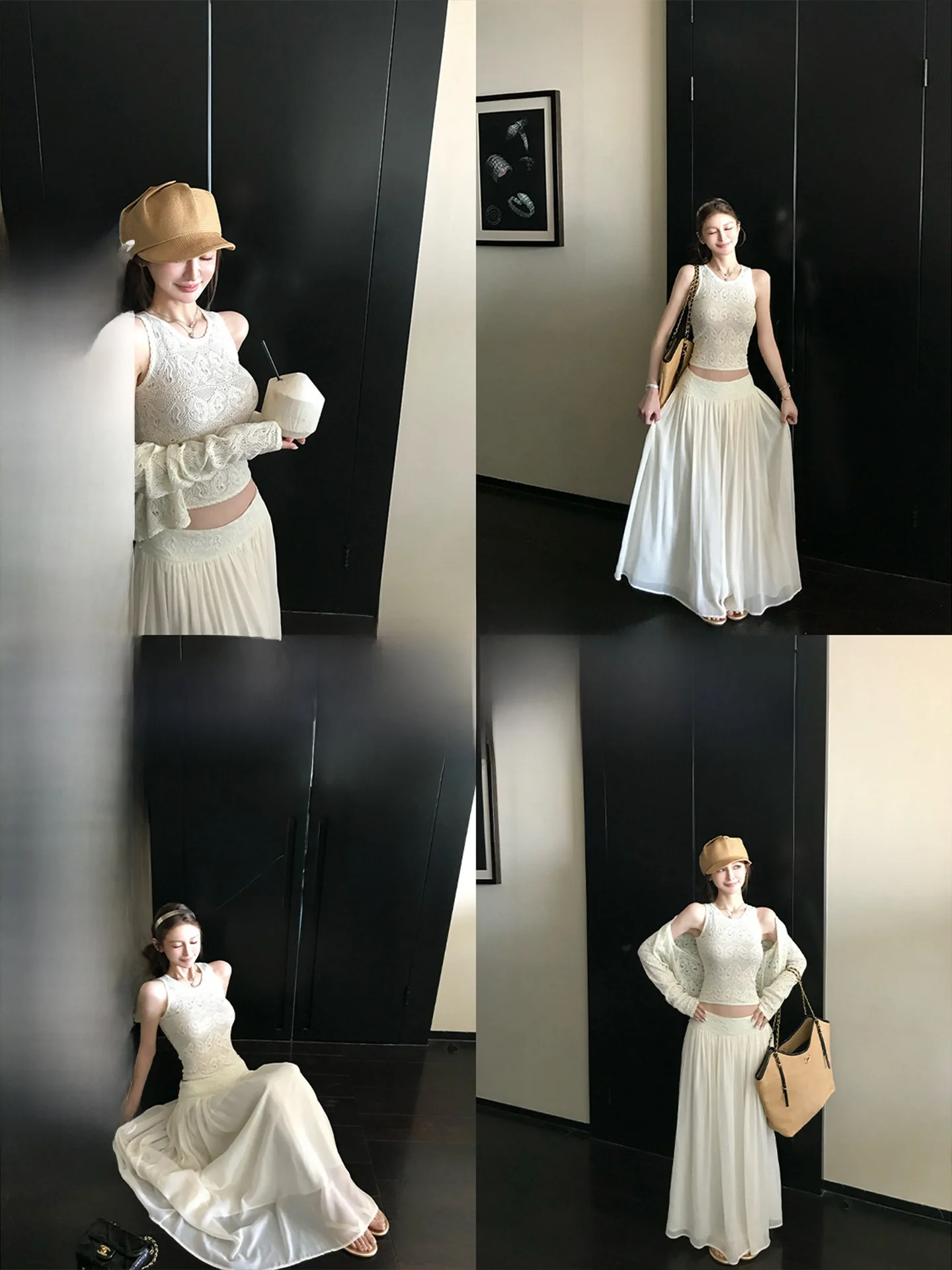 Skk Store Louvre Illusion 19 Piece Linen Silk Hook Flower Hollow out Vest Cardigan Long Skirt Set Women's Fashion S...
Skk Store Louvre Illusion 19 Piece Linen Silk Hook Flower Hollow out Vest Cardigan Long Skirt Set Women's Fashion S...