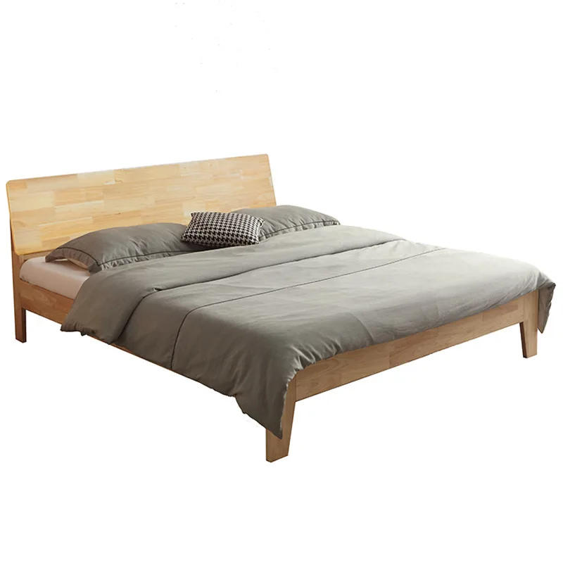Master bedroom log double bed, simple reclining large board bed household high backrest bed
Master bedroom log double bed, simple reclining large board bed household high backrest bed