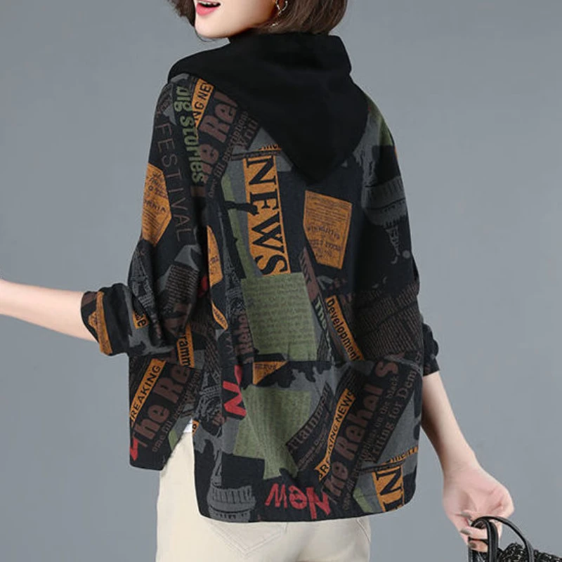 Hoodie for Women New Spring Autumn Long Sleeve Loose Zipper Cardigan Printing Korean Style Casual Elegant Fashion Pockets Lively
Hoodie for Women New Spring Autumn Long Sleeve Loose Zipper Cardigan Printing Korean Style Casual Elegant Fashion Pockets Lively