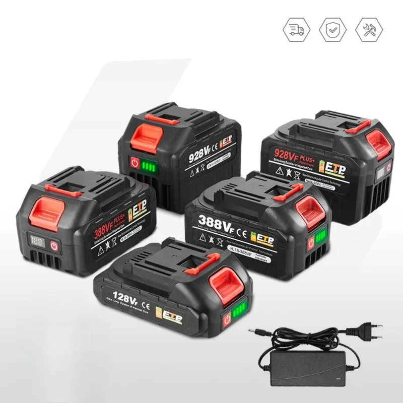 18V/21V Rechargeable Lithium Ion Battery High Capacity with Battery Indicator for Cordless Electric Power Tool Battery EUPlug
18V/21V Rechargeable Lithium Ion Battery High Capacity with Battery Indicator for Cordless Electric Power Tool Battery EUPlug