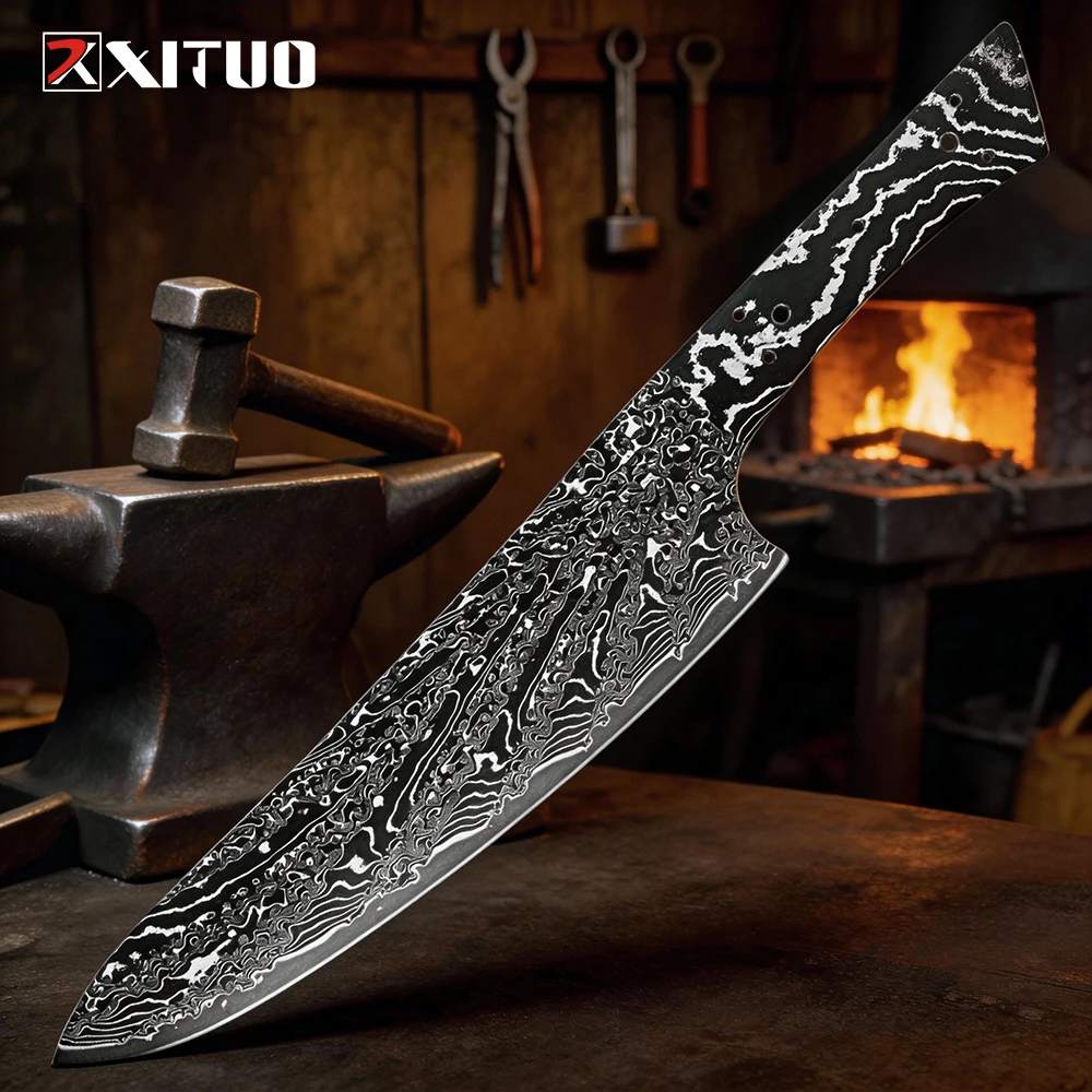 XITUO Damascus Chef Knife Black Blank Blade Handmade DIY Full Tang Integral Damascus Blade Personalized Custom Knife Making
XITUO Damascus Chef Knife Black Blank Blade Handmade DIY Full Tang Integral Damascus Blade Personalized Custom Knife Making