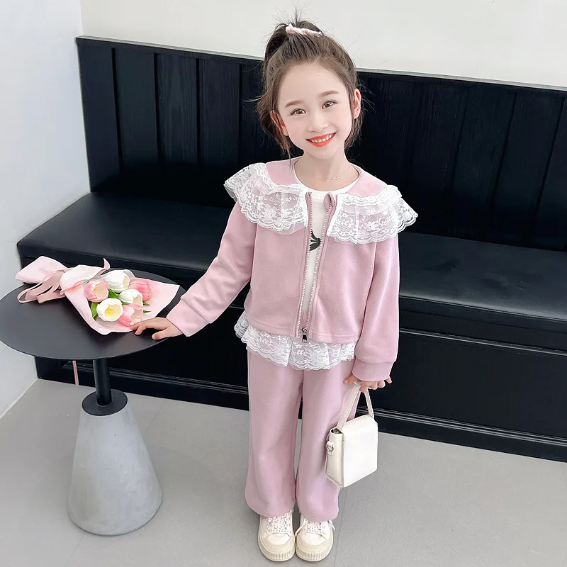 Baby Girls Sets Fashion Sweet Lace Tops Coats Casual Pants 2025 Spring New Childrens Two Piece Sets
Baby Girls Sets Fashion Sweet Lace Tops Coats Casual Pants 2025 Spring New Childrens Two Piece Sets