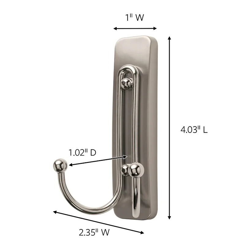 Bath Medium Hooks, Satin Nickel, 2 Wall Hooks and Command Large Double Bathroom Wall Hook, Satin Nickel
Bath Medium Hooks, Satin Nickel, 2 Wall Hooks and Command Large Double Bathroom Wall Hook, Satin Nickel