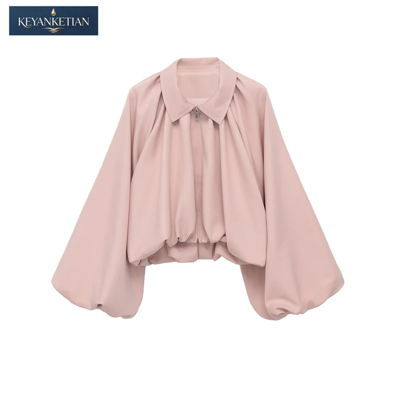 KEYANKETIAN 2026 Woman Modern Casual Lantern Sleeves Blouson Jacket Loose Fit Cropped Style Voluminous Sleeves Short Coat Top
KEYANKETIAN 2026 Woman Modern Casual Lantern Sleeves Blouson Jacket Loose Fit Cropped Style Voluminous Sleeves Short Coat Top